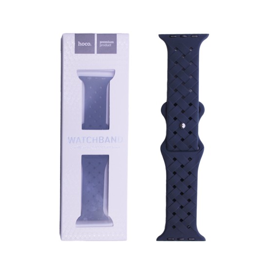 Hoco Bamboo Pattern Strap for iWatch WA16 42/44/45/49mm Midnight Blue